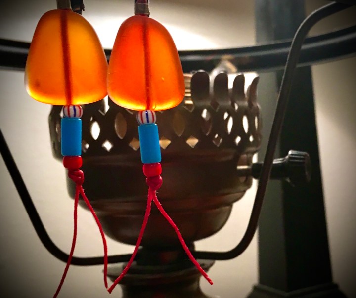 orange glass earrings